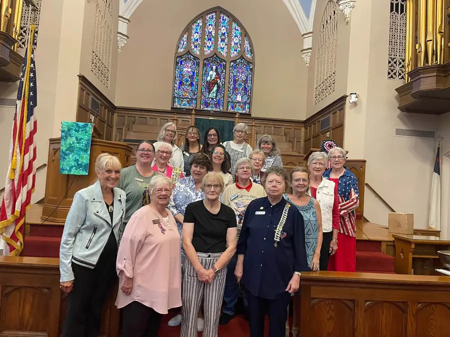 Chapter members and guests gathered in the sanctuary